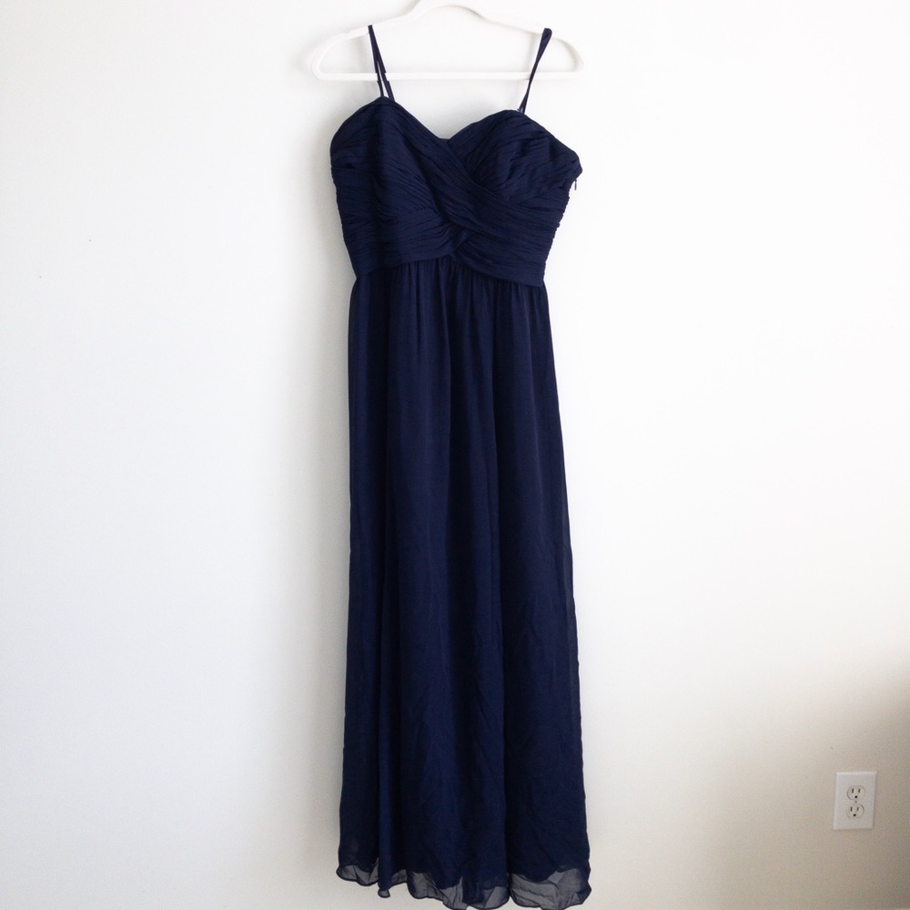 Ralph Lauren evening dress, strapless navy chiffon